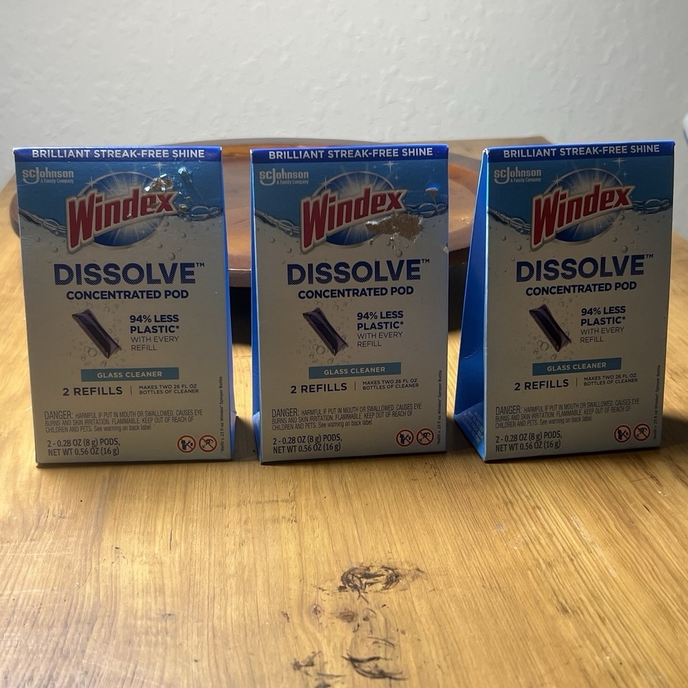 Windex Dissolve Concentrated Pod Glass Cleaner 2 Boxes 2 Refills Each Original